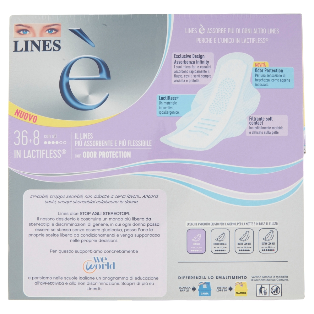 Lines è Assorbenti con ali 36+8 pz